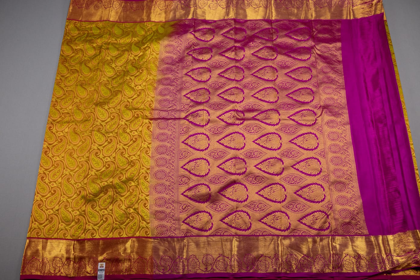 Mohur | Kanchipuram Pure silk saree with zari border