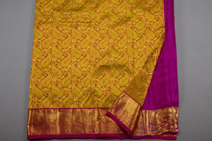 Mohur | Kanchipuram Pure silk saree with zari border