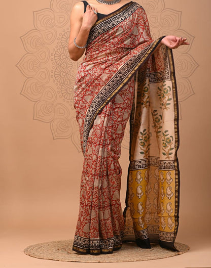 Nazakat | hand block printed chanderi sarees