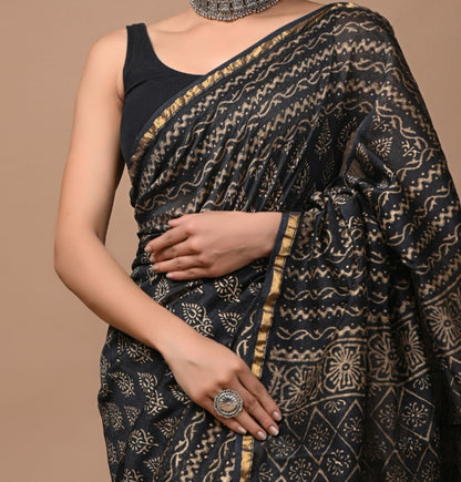 Nakhra | hand block printed chanderi sarees