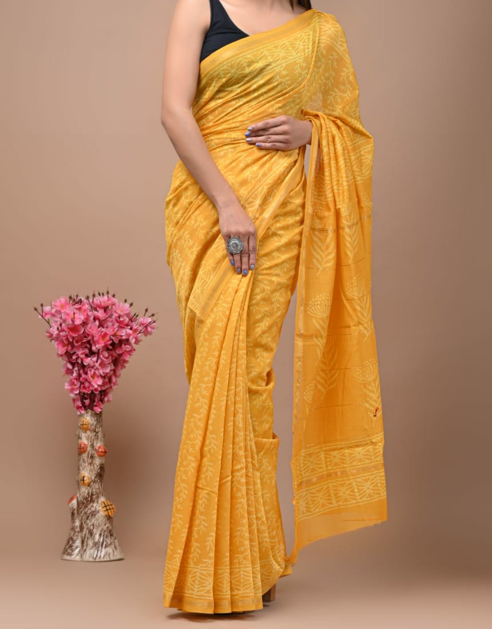 Aafat | hand block printed chanderi sarees