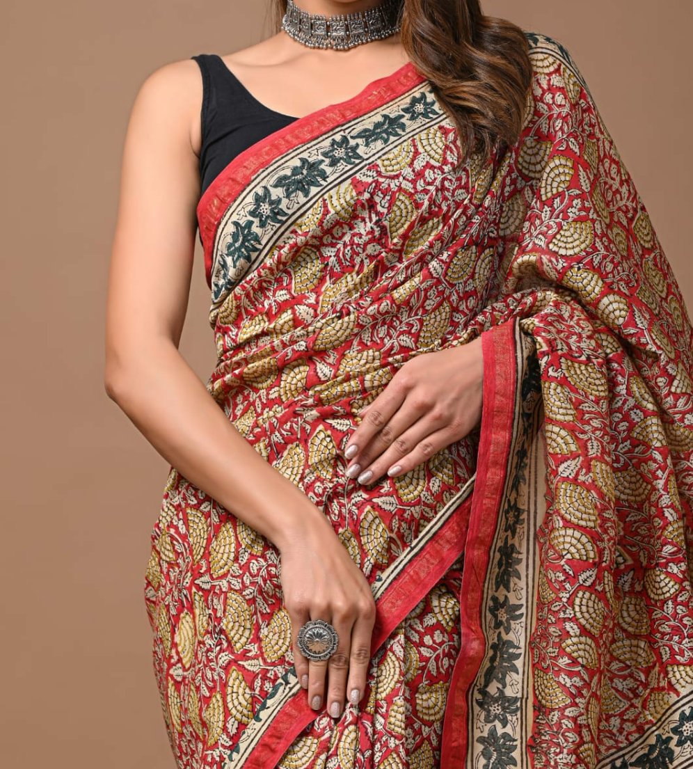 Nazakat | hand block printed chanderi sarees