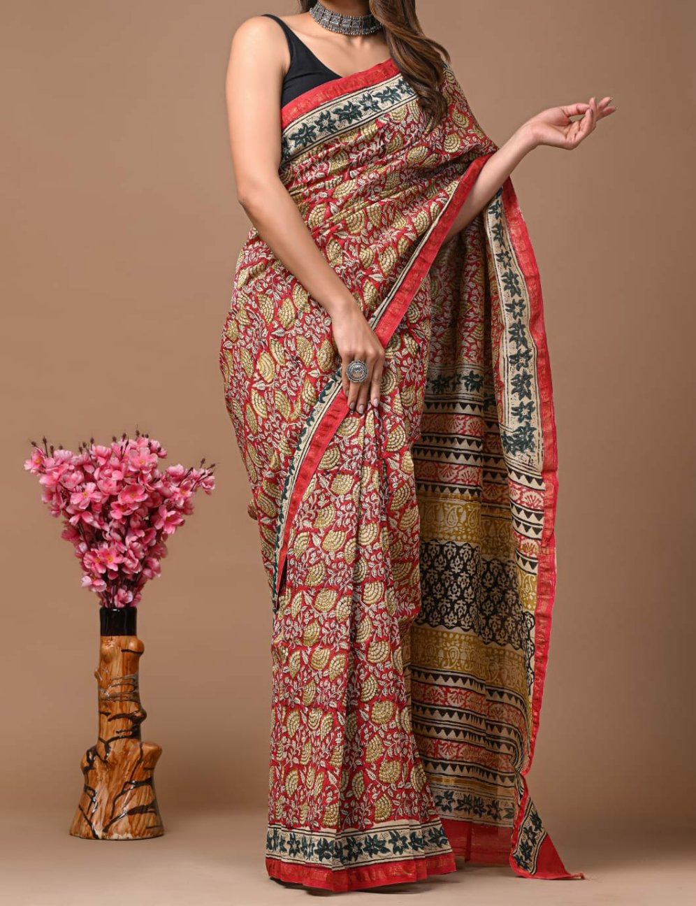 Nazakat | hand block printed chanderi sarees