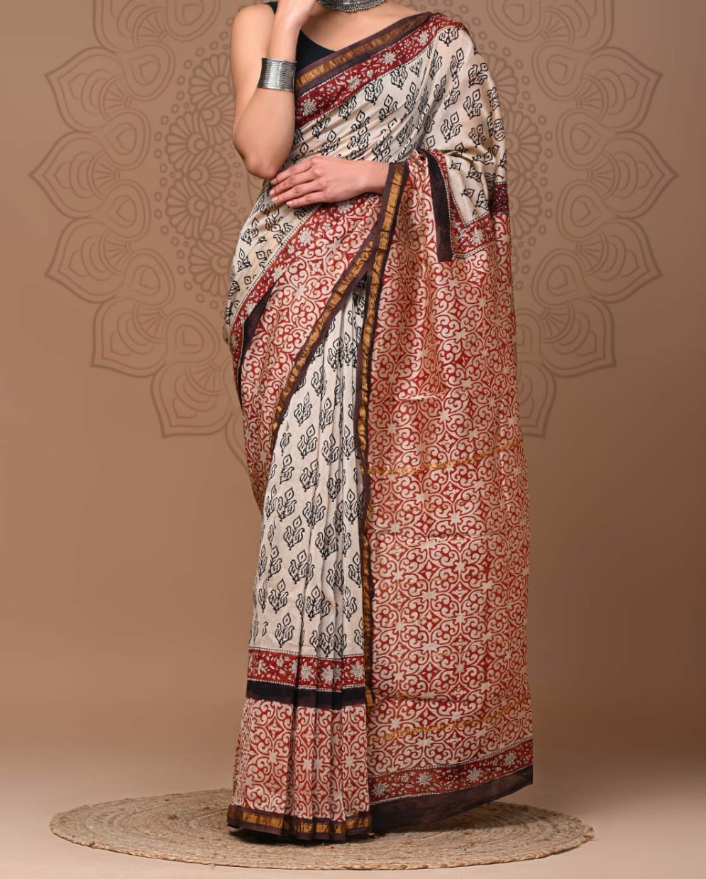 Nazakat | hand block printed chanderi sarees