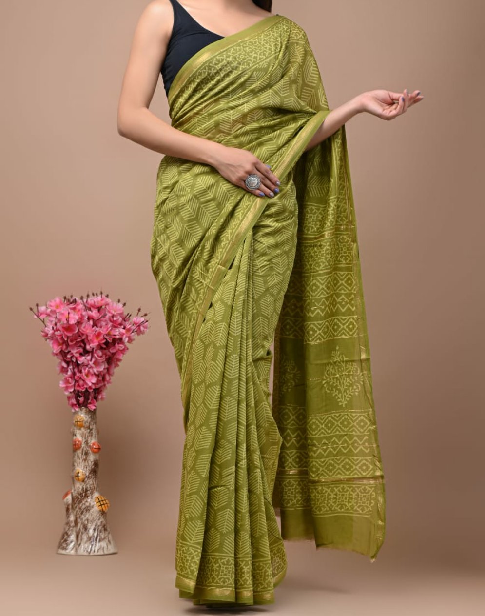 Aafat | hand block printed chanderi sarees