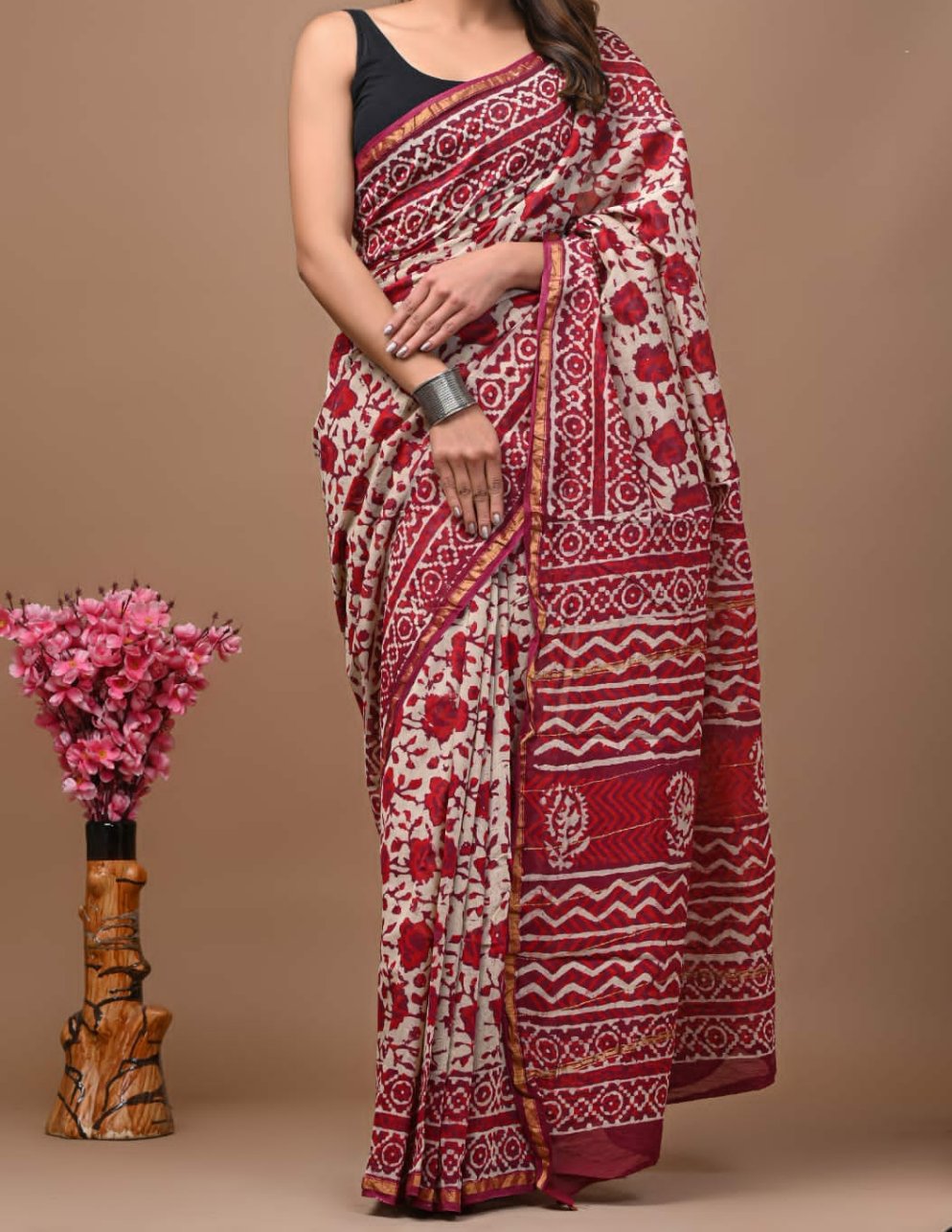 Aafat | hand block printed chanderi sarees