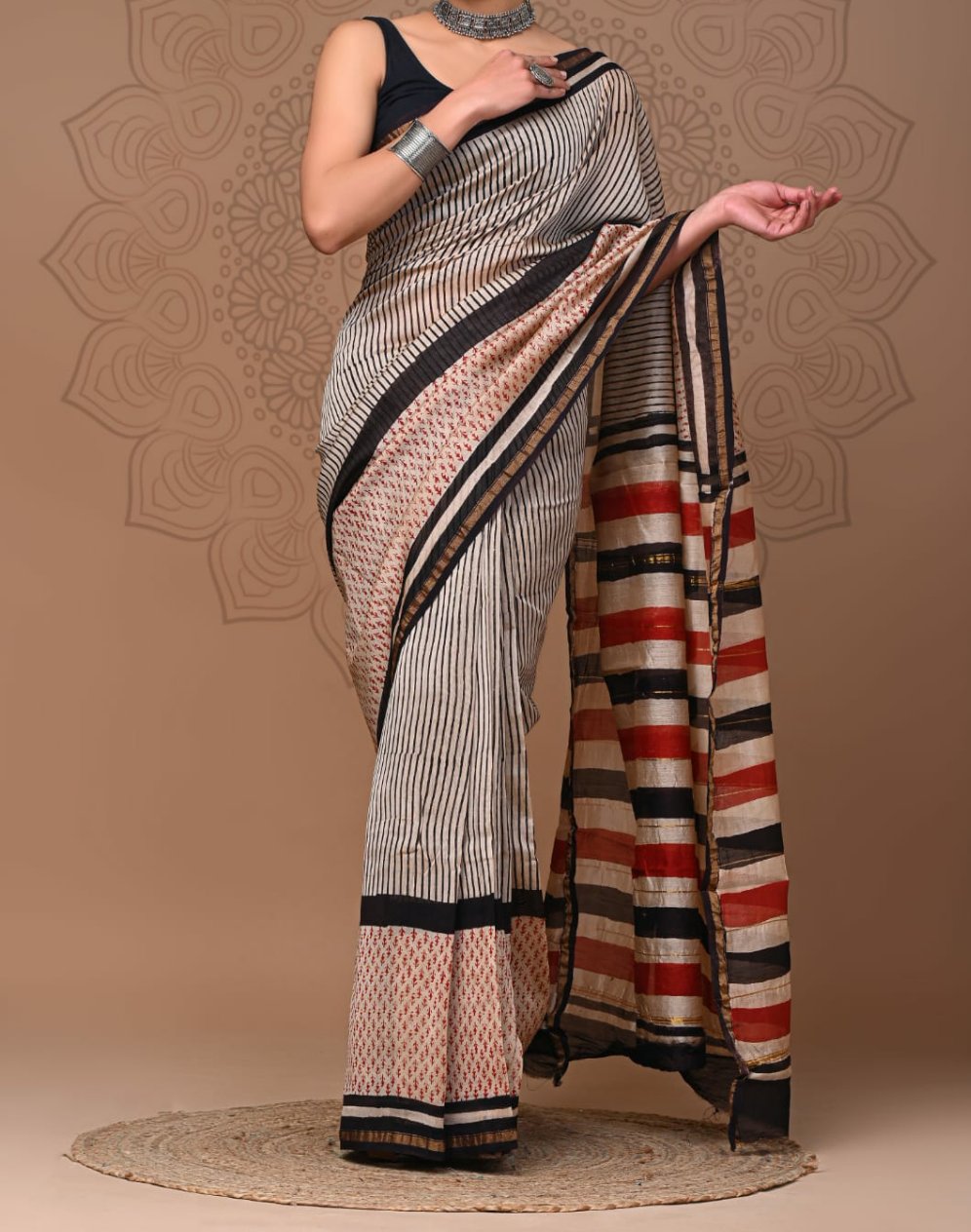 Nazakat | hand block printed chanderi sarees