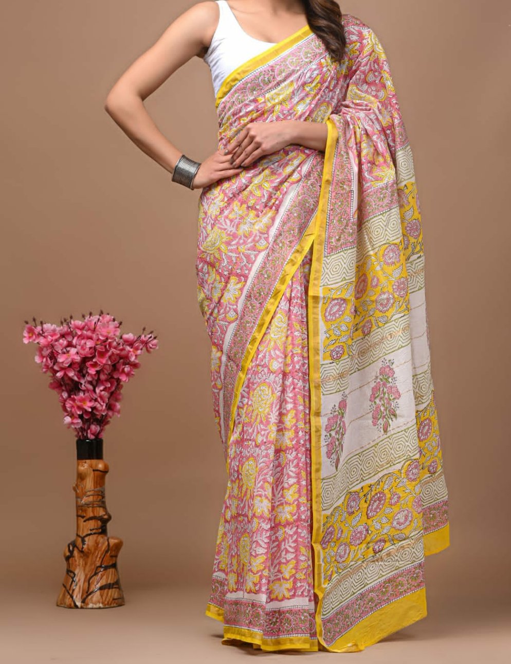Aafat | hand block printed chanderi sarees