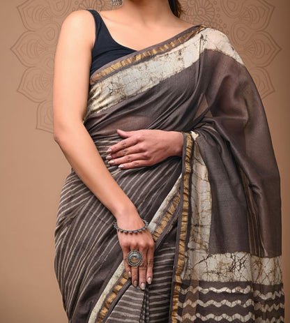 Aafat | hand block printed chanderi sarees