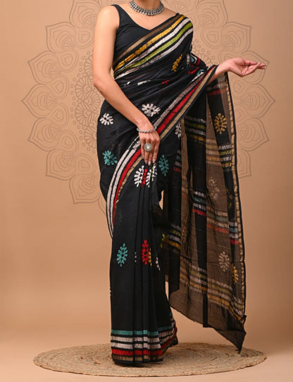 Nakhra | hand block printed chanderi sarees