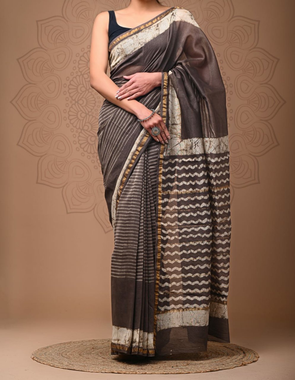 Aafat | hand block printed chanderi sarees