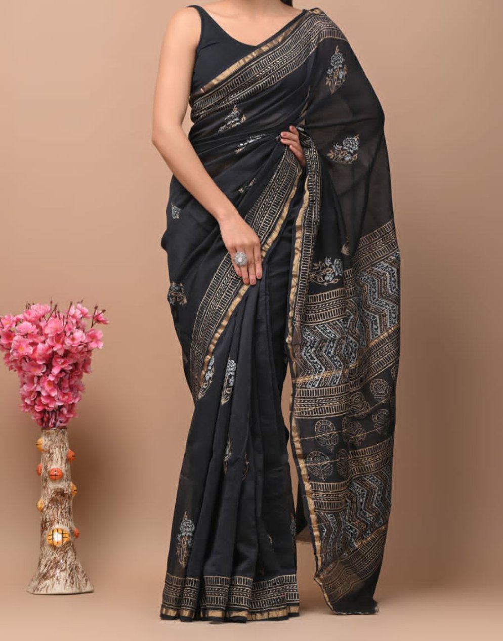 Nakhra | hand block printed chanderi sarees