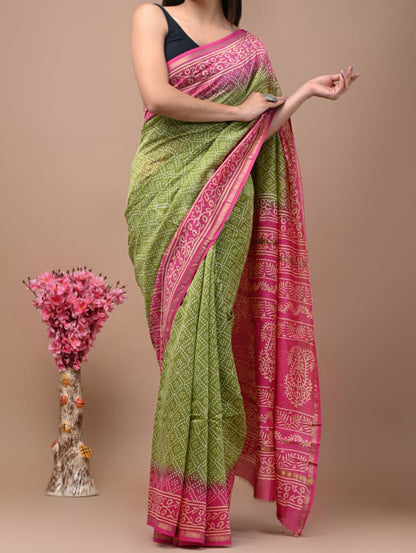 Aafat | hand block printed chanderi sarees