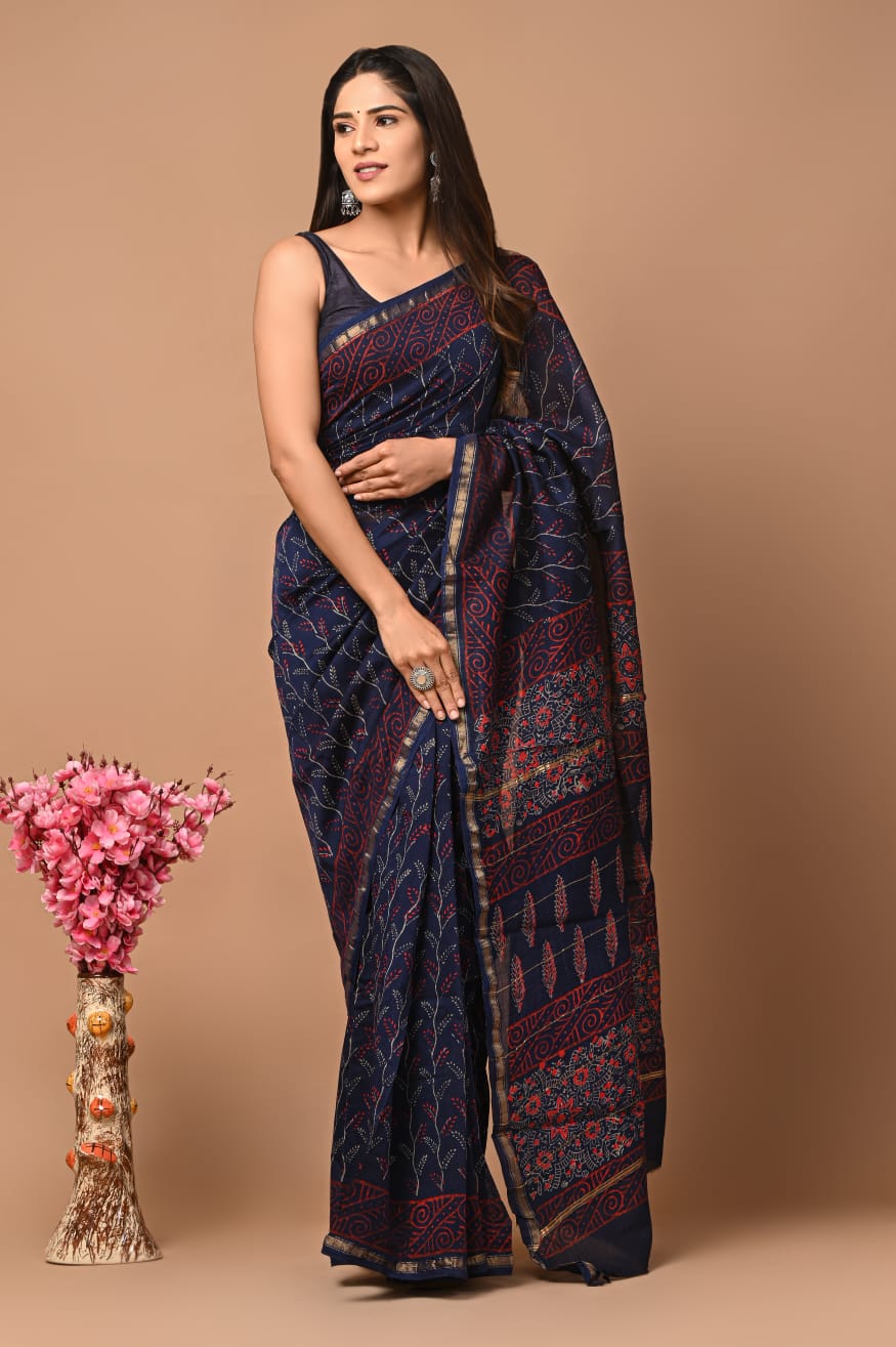 Ada | hand block printed chanderi sarees