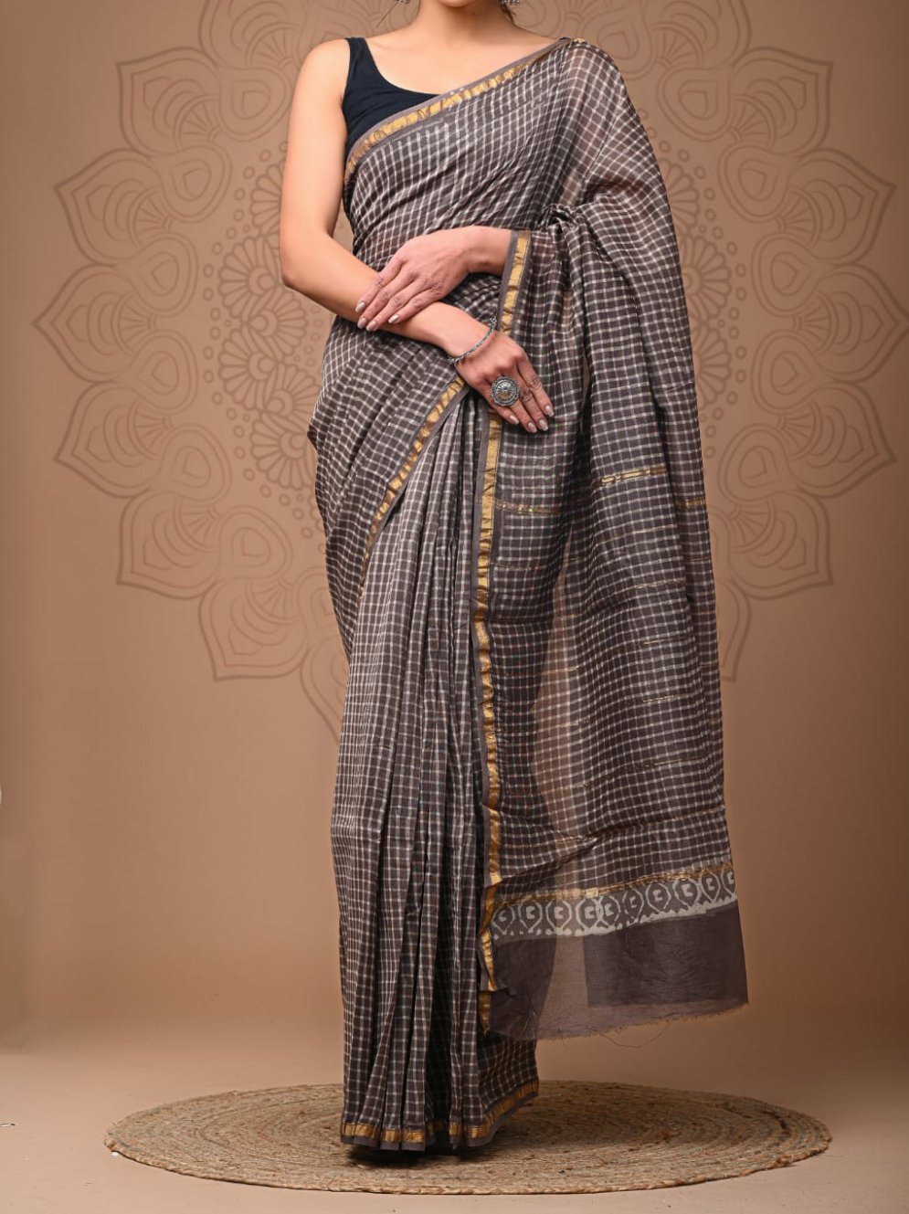 Aafat | hand block printed chanderi sarees