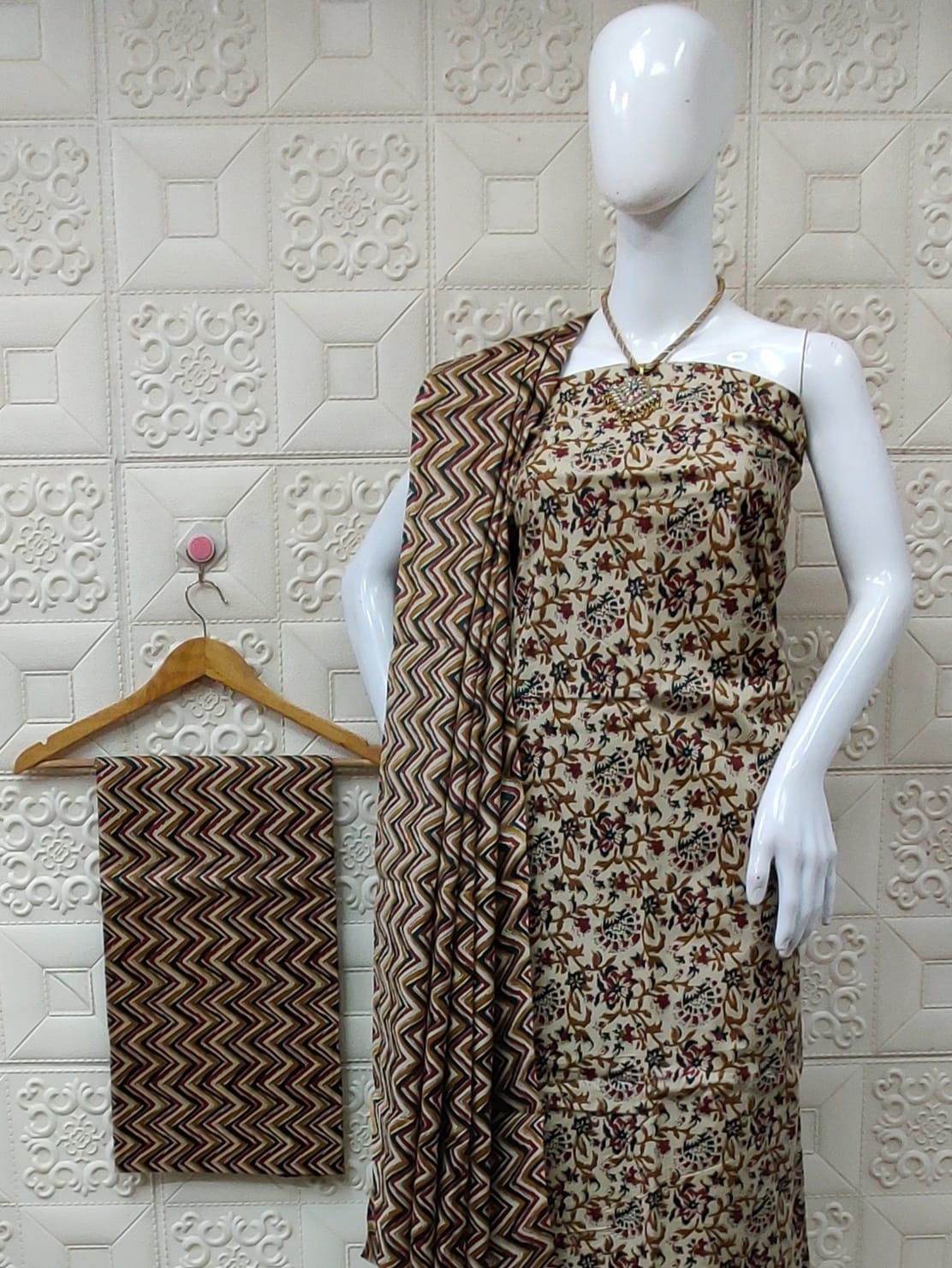 Soft cotton block printed suit