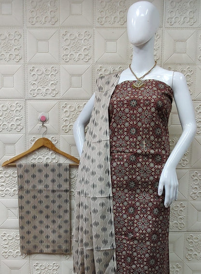 Soft cotton block printed suit